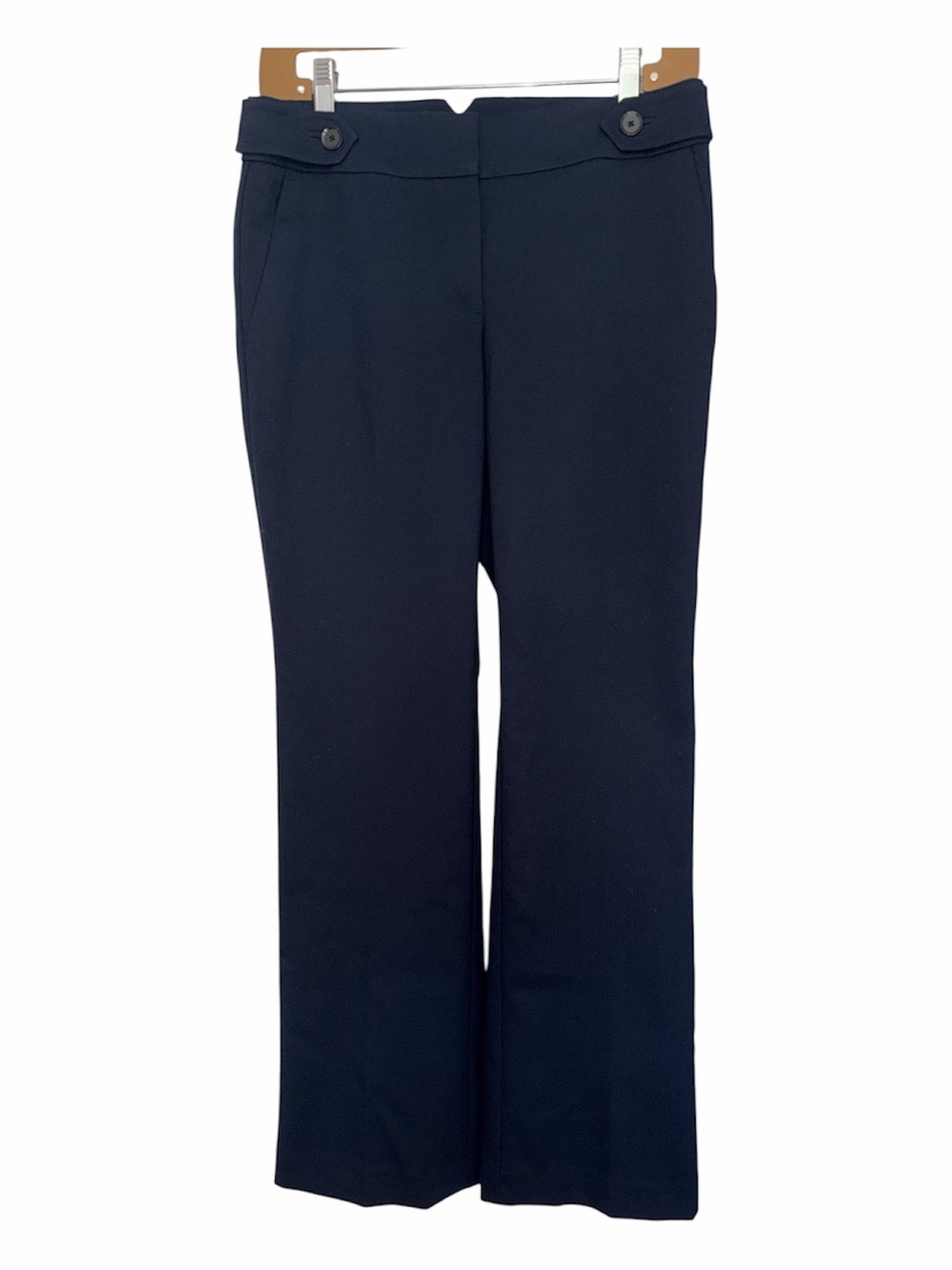 LOFT Classic Navy Work Pants - Women Julie Curvy through Hip trousers - Picture 2 of 6